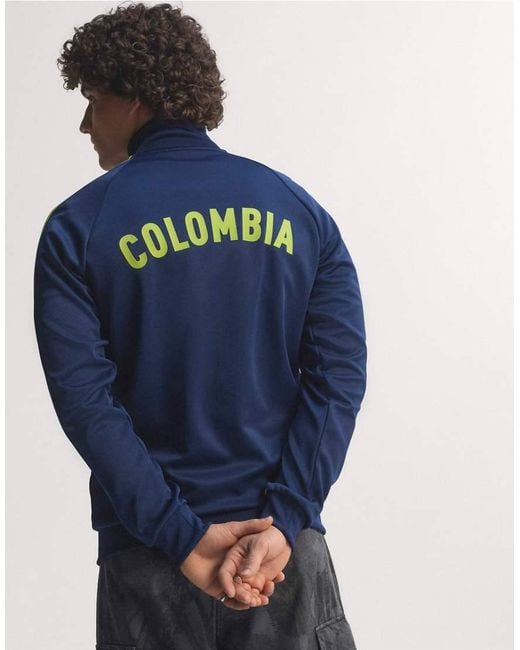 Adidas Originals Blue Colombia National Team Originals Full-Zip Track Jacket for men