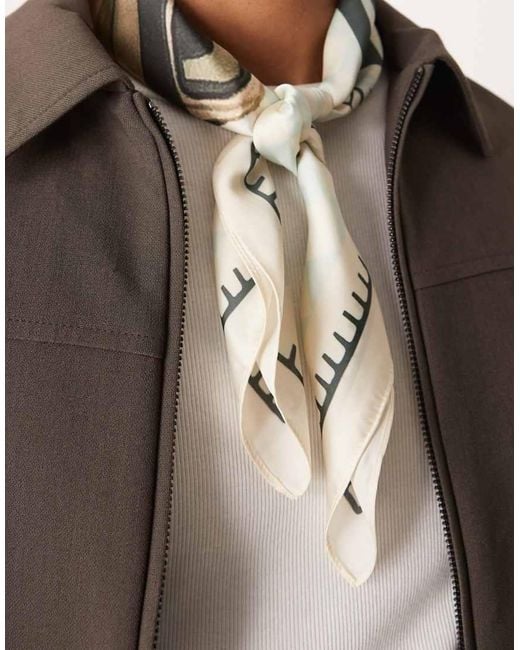 Prohibited Brown Rush Checkered Scarf for men