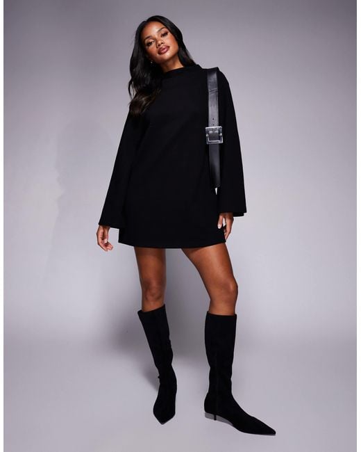 ASOS Black Supersoft Wide Sleeve Mini Dress