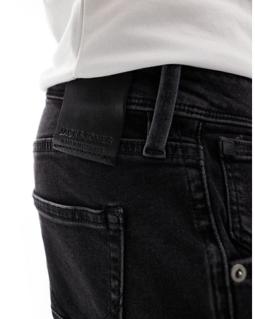 Pantalones cortos vaqueros con lavado negro Jack & Jones de hombre de color White