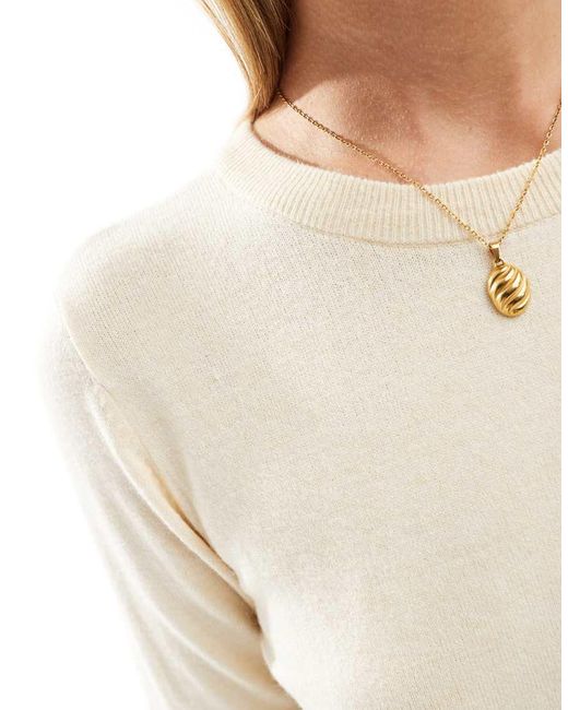 Jersey Con Cuello Redondo De Punto De -Blanco Object de color White