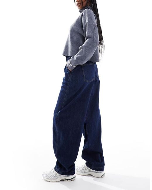 Miss Selfridge Blue Barrel Leg Jean With Seam Detail
