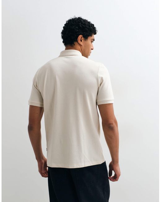 Jack & Jones White Pique Polo for men