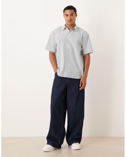 Camicia Comoda A Quadri di ASOS in Gray da Uomo