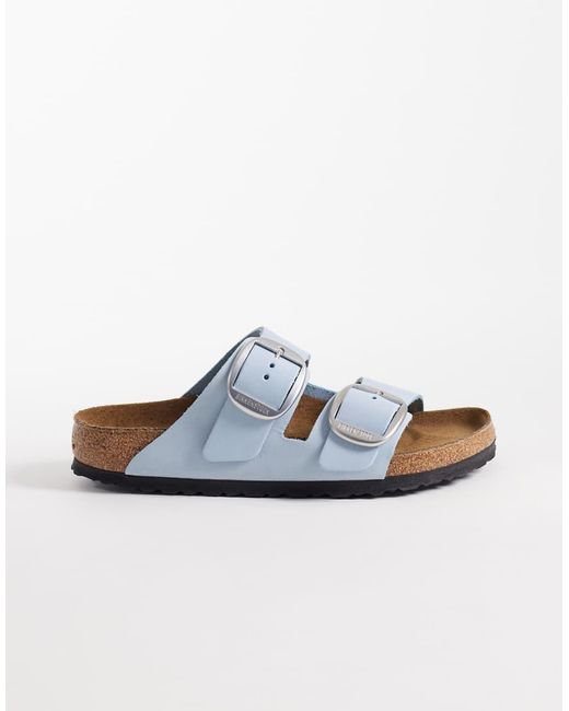 Birkenstock White Arizona Big Buckle Leather Sandals