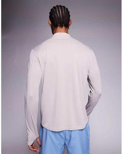 Nike Gray Pacer Dri-Fit Half Zip Long Sleeve Top for men