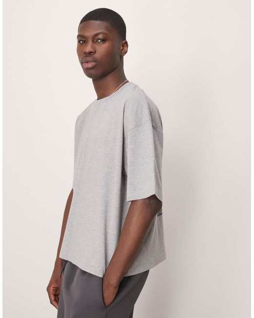 ASOS Gray Boxy Oversized T-shirt With Floral Graphic for men