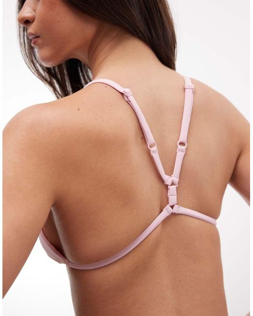 Monki Brown Triangle Bikini Top Co-Ord