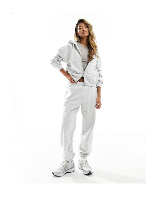 The Couture Club White Emblem Relaxed Zip Through Hoodie