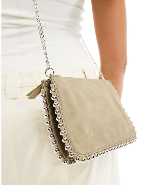 Glamorous Crossbody Tas Met Studs in het White