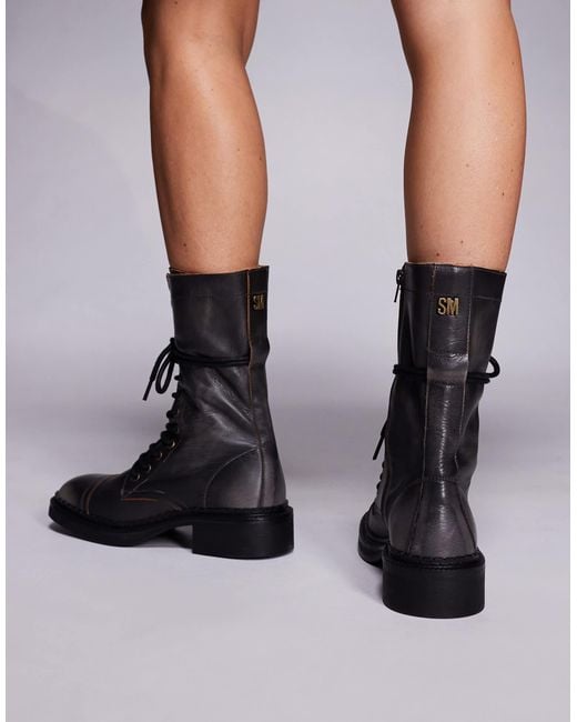 Steve Madden Brown Rory Dk Lace Up Boots