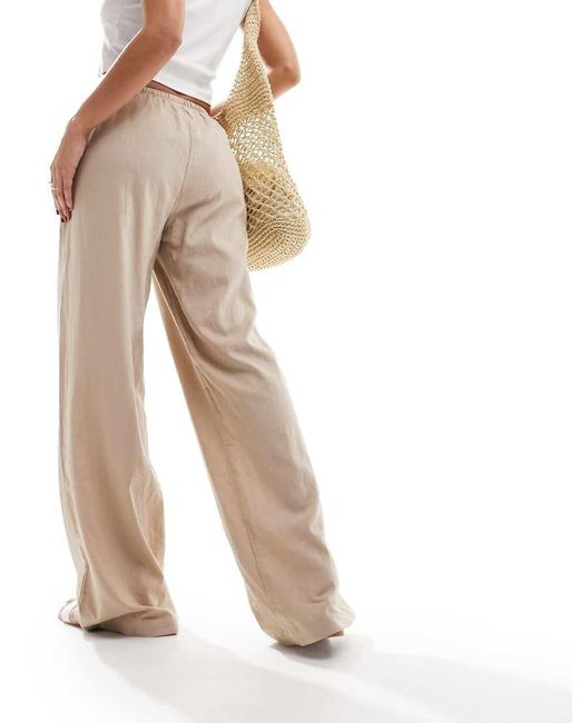 Cotton On Natural Cotton On Drawstring Straight Leg Trousers