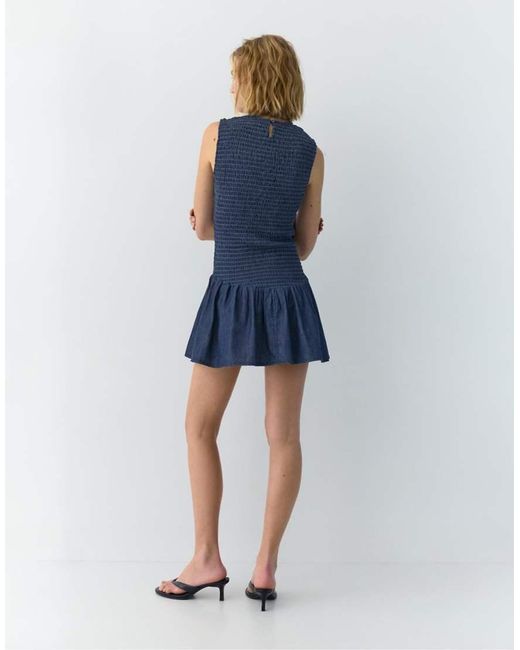 Pull&Bear Blue Short Smock Dress