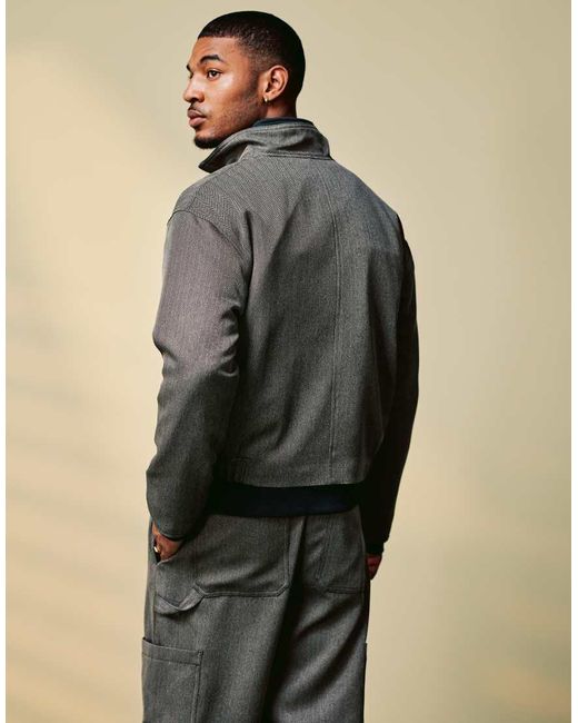 ASOS Net Harrington Jack in het Brown voor heren