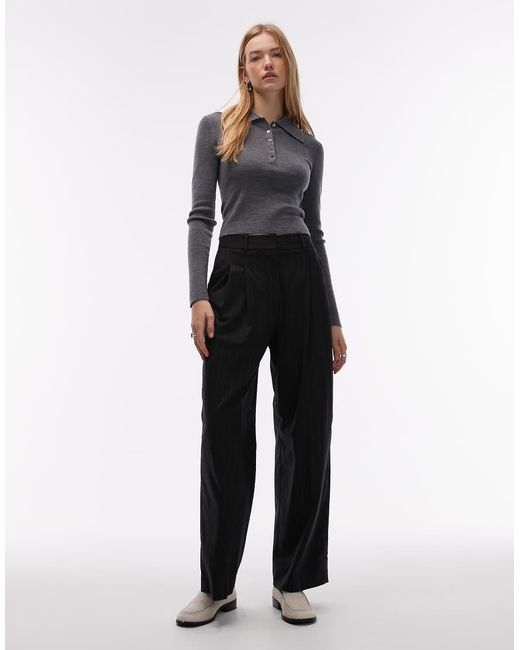 & Other Stories Blue Knitted Polo Jumper