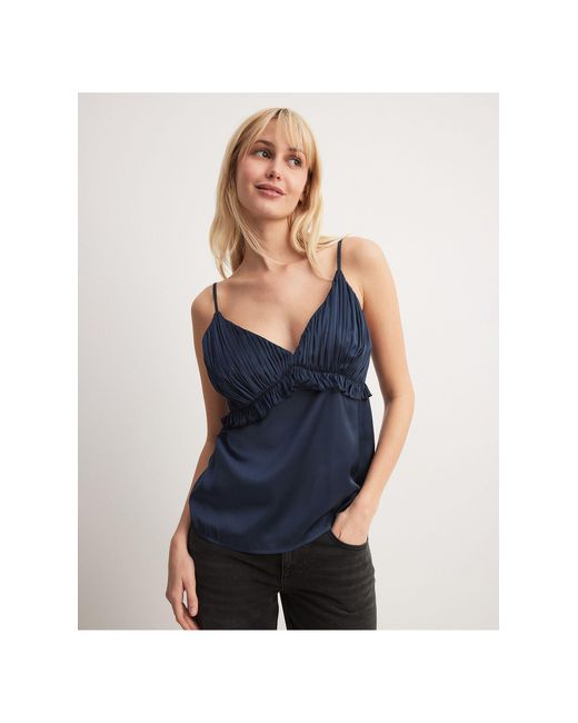 NA-KD Blue – plissee-camisole