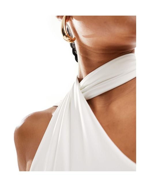 Fashionkilla White Sculpted Choker Detail Mini Dress