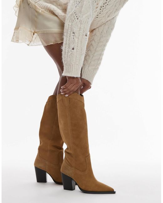 Bottes en daim Mango en coloris Brown