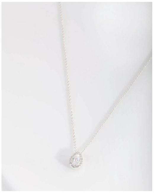 Collar De Plata De Ley Con Diseño Tipo Halo De Circonitas De Lovisa de color Natural