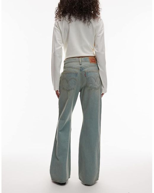 Levi's Blue Middy Loose Boot Jeans With Rips