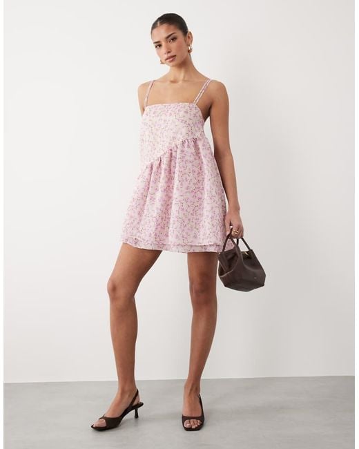 ASOS Pink Trapeze Chiffon Mini Dress