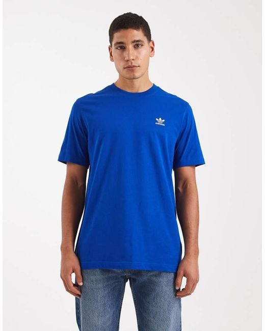 Adidas Originals Blue Trefoil Essentials Tee for men