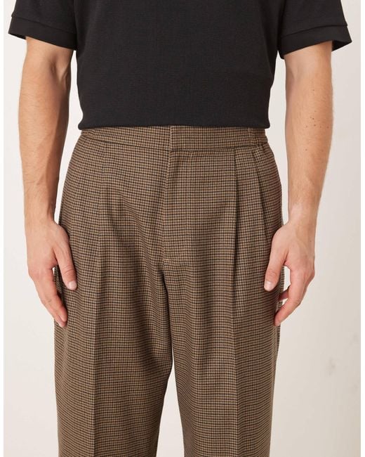ASOS Brown Smart Wide Leg Trousers for men