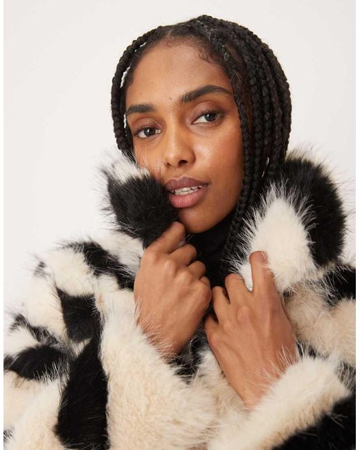 Vila Brown Zebra Print Faux Fur Short Jacket
