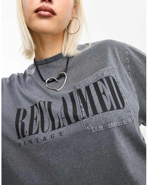 Reclaimed Vintage Gray Logo Cropped Tee