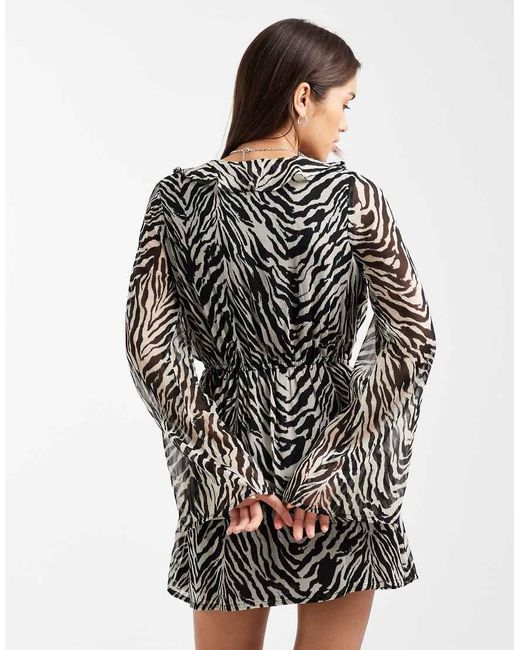 Wednesday's Girl Black Wrap Detail Mini Dress
