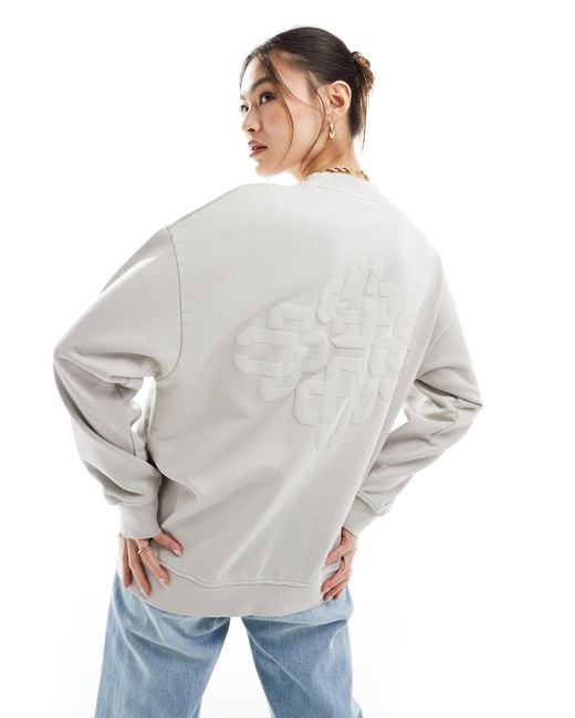 The Couture Club Gray Washed Emblem Sweatshirt