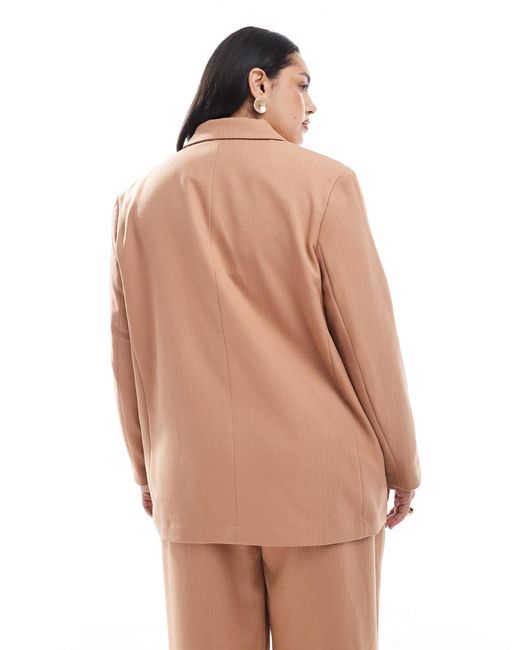 Vero Moda Natural Tailored Herringbone Blazer