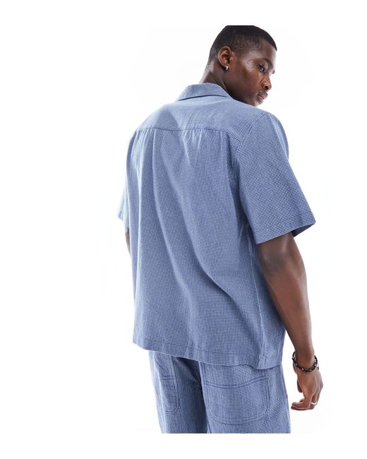 Chemise d'ensemble coupe ample décontractée à carreaux avec col à revers ASOS pour homme en coloris Blue