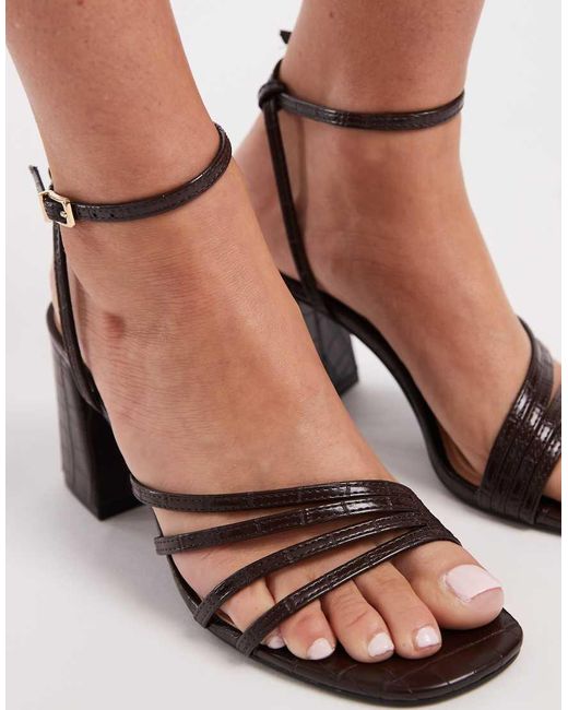 New Look Natural Block Heeled Multistrap Sandal