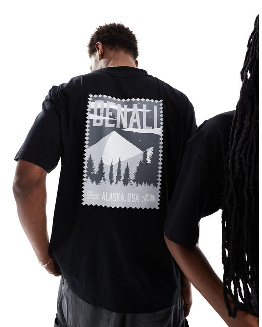 Vintage - t-shirt oversize à imprimé denali au dos The North Face en coloris Black
