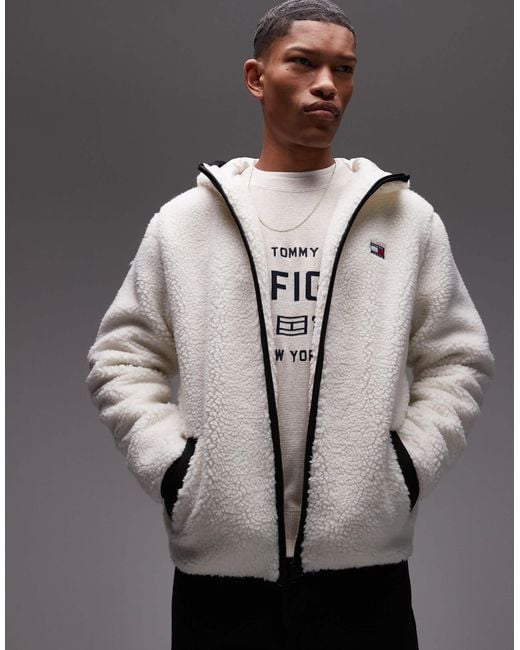 Tommy Hilfiger Gray Flag Logo Teddy Fleece for men