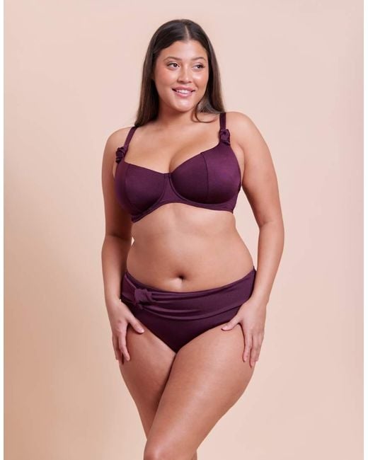Curvy Kate Purple Beach Bliss High Leg Bikini Brief