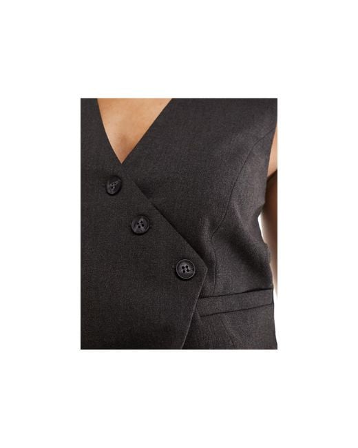 Pull&Bear Black Cross Over Detail Waistcoat