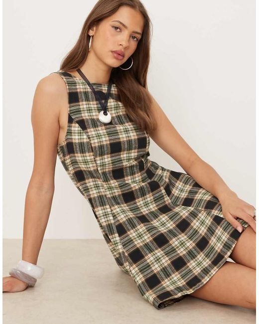 ASOS Multicolor Sleeveless Mini Dress With Box Pleats