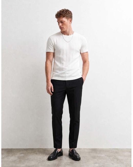ASOS Black Skinny Washable Wool Blend Suit Pants for men