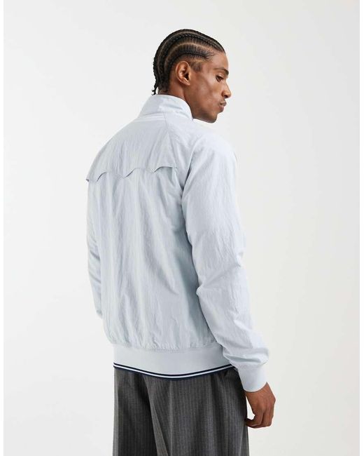Fred Perry Gray Crinkle Harrington Jacket for men
