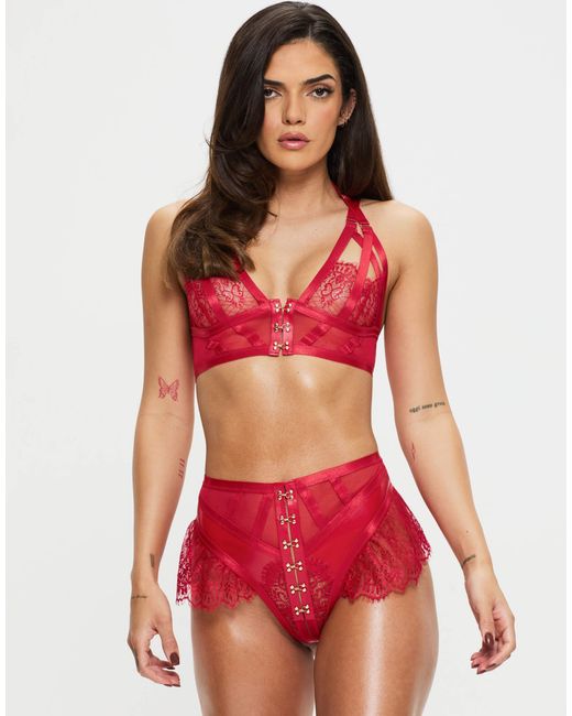 Ann Summers Red Exuberant Crotchless Set