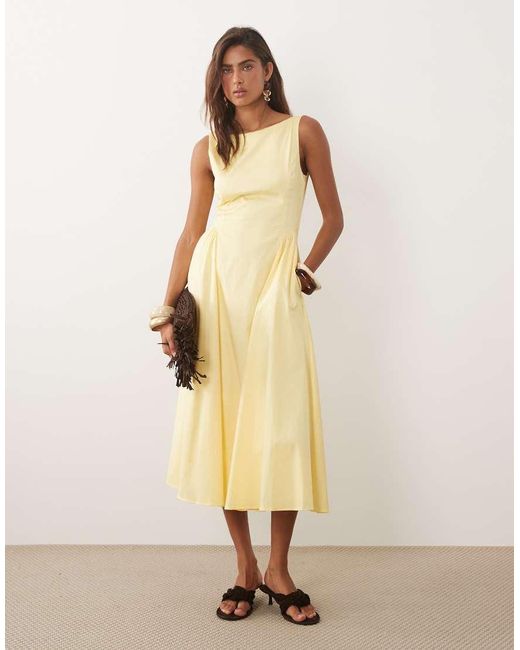Mango Natural Cotton Rich Boat Neck Maxi Dress