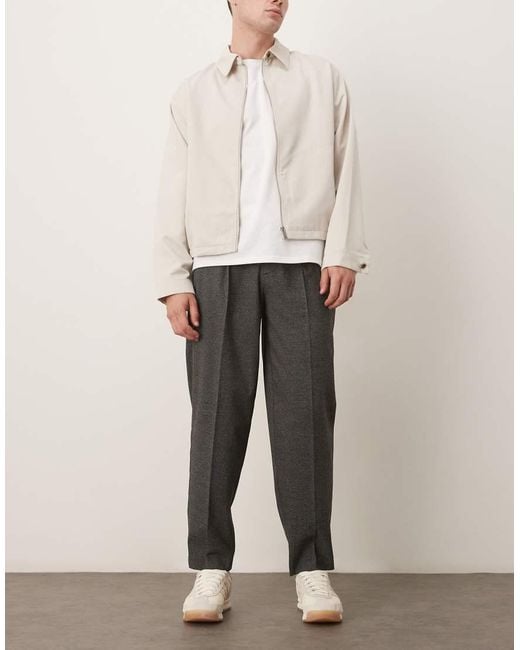 Pantalones De Vestir Negros De Corte Tapered Extragrande Con Pinzas De Tejido Texturizado De ASOS de hombre de color Natural