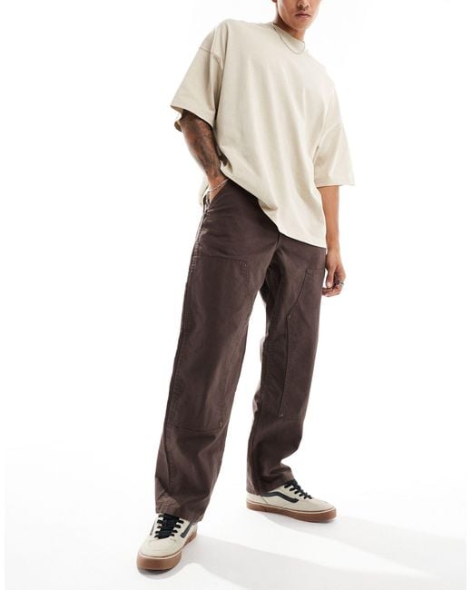 Vans Natural Skate Drill Chore Loose Carpenter Trousers for men