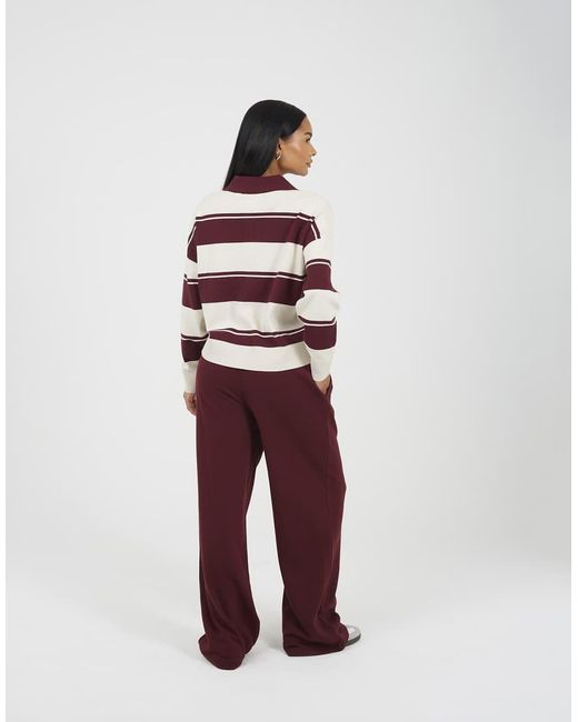 Brave Soul Red Wide Leg Joggers