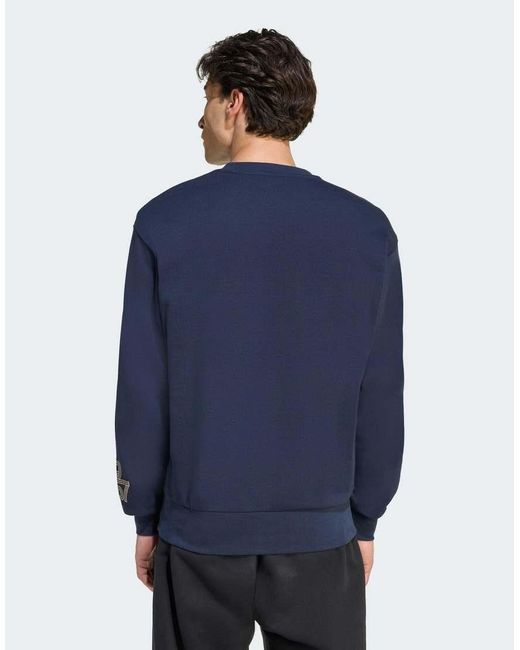 Adidas Originals Blue Real Madrid Heritage Crew Sweat for men