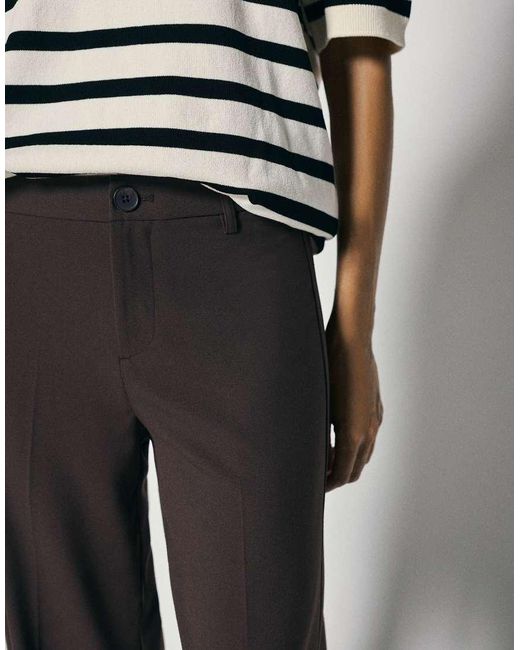 Pull&Bear Blue Straight Leg Trousers