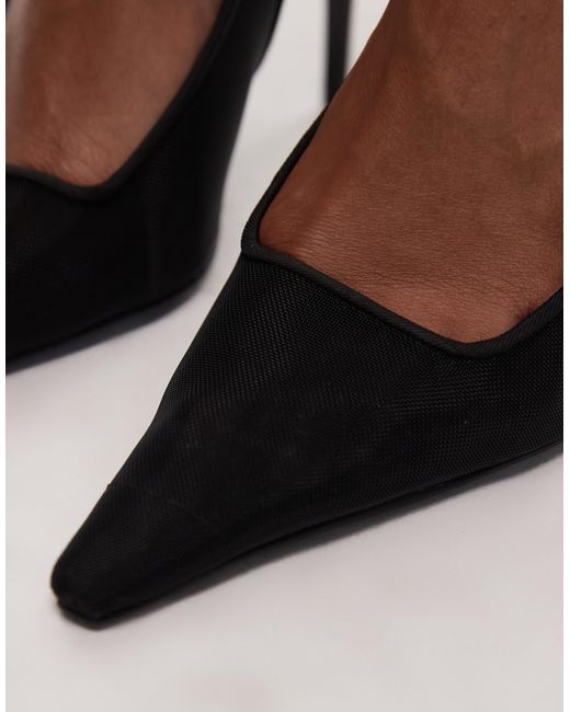 ASOS Black – pascha – high heels aus em netzstoff mit beinschnürung
