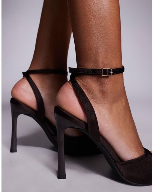 Public Desire Brown June Heeled Sandals
